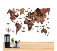 World Map Wall Decoration 39.37x23.62 Inche Wood States Capitals Decorative