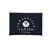 World of Pilgrims Jakobsweg Camino de Santiago - Trousse da viaggio con conchiglia Santiago | Borsa da pellegrinaggio con cerniera 22,5 x 16,5 cm
