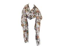 World of Shawls Bellissimo gufo bianco stampa uccello modello maxi grande sciarpa oversize scialle sarong avvolgere, bianco