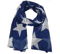 World of Shawls Sciarpa da donna con glitter e polvere di stelle, tinta unita, con perline, ricamata, pizzo, Nuovo Grande Stella Blu Navy Senza Glitter, 39 x 72 Inches