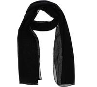 World of Shawls Sciarpe in chiffon per feste di nozze occasioni speciali da donna sciarpa collo tinta unita morbida copricapo ragazze velato avvolgere, Nero , 90 x 190 Cms