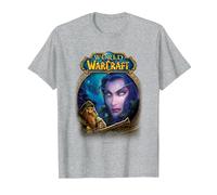 World of Warcraft Epic Tyrande Whisperwind Big Chest Poster Maglietta, Uomo, Grigio Melange, L