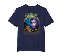 World of Warcraft Epic Tyrande Whisperwind Big Chest Poster Maglietta, Uomo Taglie Grandi, Navy, 5X Tall