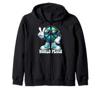 World Peace On Earth Global Love Peace Sign - Sneaker da Sole Felpa con Cappuccio