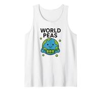 World Peas Pun Divertente Pace con Carino Terra e Pea Pod Canotta