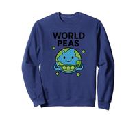 World Peas Pun Divertente Pace con Carino Terra e Pea Pod Felpa
