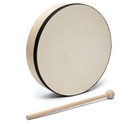 World Rhythm HD-6-BK Tamburo a mano - Tamburo con fusto pretensionato da 6 pollici - Battente incluso - Vera pelle di capra