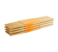 World Rhythm WR-607-12BRICK Drumsticks 5A - Coppia di bacchette Hickory con punta in legno 5A - Stick Brick, 12 paia