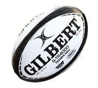 World Rugby Shop X Gilbert G-TR4000 - Pallone da rugby, misura 4, resistente, impugnatura triangolare, struttura a 3 strati, colore nero