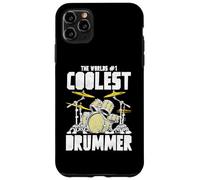 World’s #1 Coolest Drummer Vintage Drum Kit Retro Percussion Custodia per iPhone 11 Pro Max