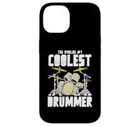 World’s #1 Coolest Drummer Vintage Drum Kit Retro Percussion Custodia per iPhone 14