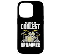 World’s #1 Coolest Drummer Vintage Drum Kit Retro Percussion Custodia per iPhone 14 Pro