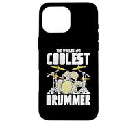 World’s #1 Coolest Drummer Vintage Drum Kit Retro Percussion Custodia per iPhone 16 Pro Max