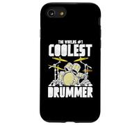 World’s #1 Coolest Drummer Vintage Drum Kit Retro Percussion Custodia per iPhone SE (2020) / 7/8
