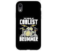 World’s #1 Coolest Drummer Vintage Drum Kit Retro Percussion Custodia per iPhone XR