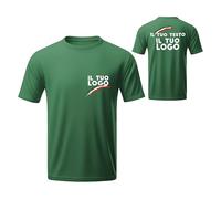 WORLD SELL T-Shirt Uomo/Donna Personalizzata Fronte e Retro - 100% Cotone - Made in Italy - Maglietta Personalizzabile con Testo, Logo o Immagine (IT, Testo, M, Regular, Regular, Verde Kelly)