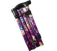 World Smallest Folding Walking Stick - Purple Floral by Walking Sticks