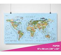 World Surfing Wall Map - Poster disegnato a mano di siti di surf in tutto il mondo