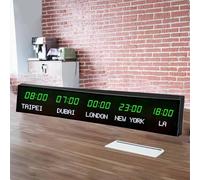 World Time Zone Clock con telecomando, regolazione della luminosità a 3 livelli, città intercambiabili, ideale per hotel, pensioni, aeroporti, sale
