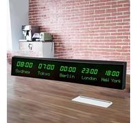 World Time Zone Clock con telecomando, regolazione della luminosità a 3 livelli, città intercambiabili, ideale per hotel, pensioni, aeroporti, sale