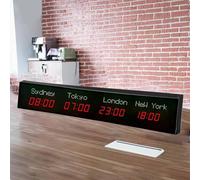 World Time Zone Clock con telecomando, regolazione della luminosità a 3 livelli, città intercambiabili, ideale per hotel, pensioni, aeroporti, sale