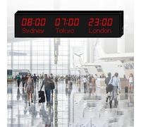 World Time Zone Clock con telecomando, regolazione della luminosità a 3 livelli, città intercambiabili, ideale per hotel, pensioni, aeroporti, sale
