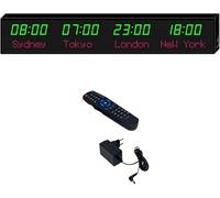 World Time Zone Clock con telecomando, regolazione della luminosità a 3 livelli, città intercambiabili, ideale per hotel, pensioni, aeroporti, sale
