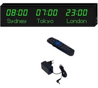 World Time Zone Clock con telecomando, regolazione della luminosità a 3 livelli, città intercambiabili, ideale per hotel, pensioni, aeroporti, sale