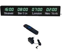 World Time Zone Clock con telecomando, regolazione della luminosità a 3 livelli, città intercambiabili, ideale per hotel, pensioni, aeroporti, sale