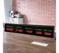 World Time Zone Clock con telecomando, regolazione della luminosità a 3 livelli, città intercambiabili, ideale per hotel, pensioni, aeroporti, sale