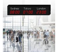 World Time Zone Clock con telecomando, regolazione della luminosità a 3 livelli, città intercambiabili, ideale per hotel, pensioni, aeroporti, sale