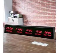 World Time Zone Clock con telecomando, regolazione della luminosità a 3 livelli, città intercambiabili, ideale per hotel, pensioni, aeroporti, sale