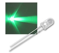 world-trading-net - 25 LED Trasparenti Come l'acqua 5mm Verde Tipo WTN-5-8000gr, diodo emettitore di Luce, cablato, Il diodo Si Illumina, Come componente