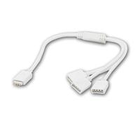 world-trading-net - Distributore RGB a 3 vie, connettore RGB a 4 pin, 1 maschio e 3 femmine, connettore angolare per striscia LED, cavo di collegamento 30 cm, bianco