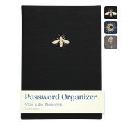 WORLD TRAVELER Eccolo - Libro per password con linguette alfabetiche, per computer e siti web, con copertina rigida, tascabile, per uso quotidiano (nero, 14,6 x 10,2 cm)