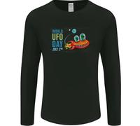 World UFO Day Alieni Uomo Manica Lunga T-Shirt