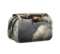 World War 2 Aircraft Airplane 2-Standard-Scale-2_00x Stampa Doppia Clamshell Pen Case, Tasche con Cerniera, Grande Capacità Per Articoli Artistici & Viaggi