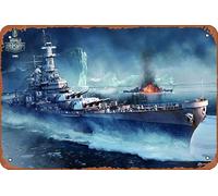 World Warships, World of Warships, videogiochi, Seconda Guerra Mondiale, Targa in metallo retrò decorazione da parete per casa, cancello, giardino, bar, ristoranti, bar, uffici, negozi, pub, club