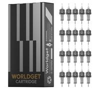 WORLDGET Aghi per cartucce per tatuaggi, set di 20 aghi per tatuaggi, con membrana usa e getta #10 Round Shader 05RS (1005RS, 20 pezzi)
