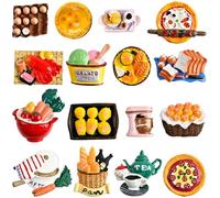 Worldity 16 magneti da frigorifero, in resina 3D, a forma di cibo, per decorare la casa, il frigorifero, la lavagna magnetica o la lavagna