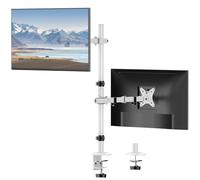 WORLDLIFT Supporto per Doppio Monitor Verticale per Schermo LED LCD da 17-32 Pollici Supporto VESA 75/100 mm Lunghezza dell'asta 80 cm Regolabile in altezza Capacità di peso 8KG