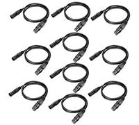 WorldLite - Cavo DMX, 10 cavi di segnale DMX da 1 m, cavi di segnale DMX, 3 pin XLR da maschio a femmina, con connettori in metallo, collegamento per dispositivi di illuminazione DMX512 Stage e DJ
