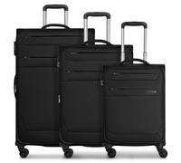 Worldpack Chicago 4 ruote Set di valigie 3 pezzi con piega di espansione nero