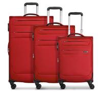 Worldpack Chicago 4 ruote Set di valigie 3 pezzi con piega di espansione rosso