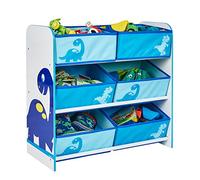 Worlds Apart 471DIE Contenitore Multi-Scomparto, MDF/Tessuto, Bianco/Blu