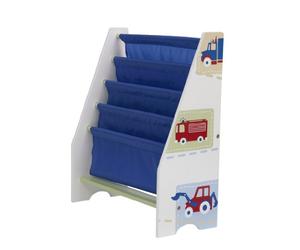 Worlds Apart HelloHome 66EEY Portalibri a Tasche Verticale con i Veicoli, MDF, Multicolore, 60x51x23 cm