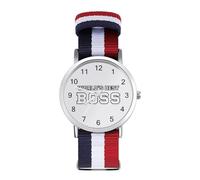World's Best Boss - Orologio da polso al quarzo, con numeri arabi, cinturino regolabile, per uomo e donna