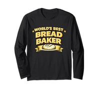 Worlds Best Bread Baker Sourdough Bread Baking Pun Baker Maglia a Manica