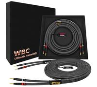 WORLDS BEST CABLES 1,5 m Ultimate - 8 AWG - Ultra Pure OFC - Cavo per altoparlanti HiFi audiophile Premium con connettori a banana Eminence Gold e rivestimento in tweed al carbonio