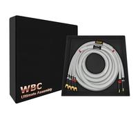 WORLDS BEST CABLES Cavo audio Hi-Fi bi-wire per canale centrale, 2,5 m, in OFC ultra puro, per canale centrale, 2 spine a forcella e rivestimento in tweed argentato